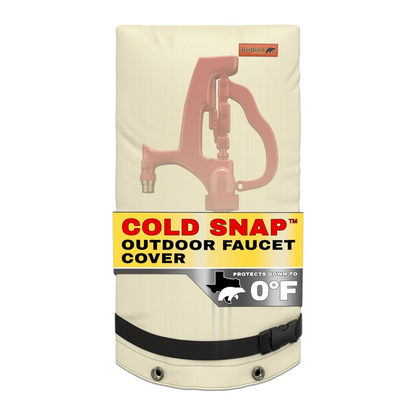 Redford Supply Co. Cold Snap (0°F) Double Wall Long Faucet Covers for Winter Insulated - Spigot Covers Winter Insulated, Water Faucet Covers for Outside, Faucet Cover Socks (14"W x 27"H, Beige)