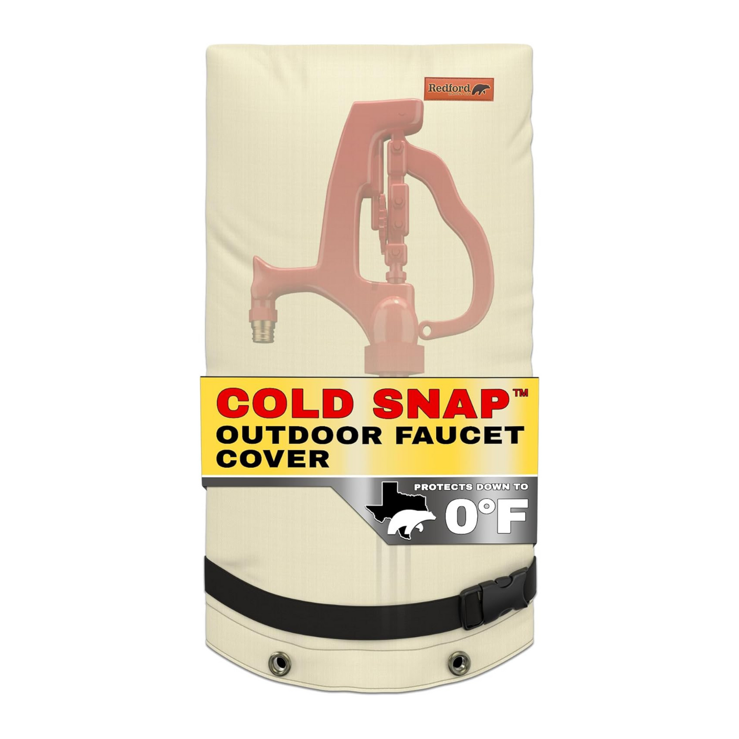 Redford Supply Co. Cold Snap (0°F) Double Wall Long Faucet Covers for Winter Insulated - Spigot Covers Winter Insulated, Water Faucet Covers for Outside, Faucet Cover Socks (14"W x 27"H, Beige)
