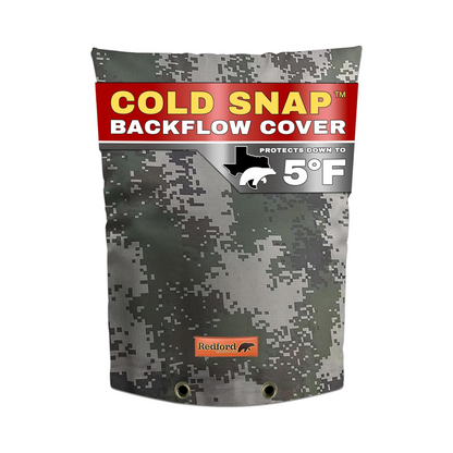 Cold Snap Double Wall™ Backflow Cover Prevents Costly Repairs Due to Freezing Weather - Easily Slips On and Off for Fast Concealment (Camo)