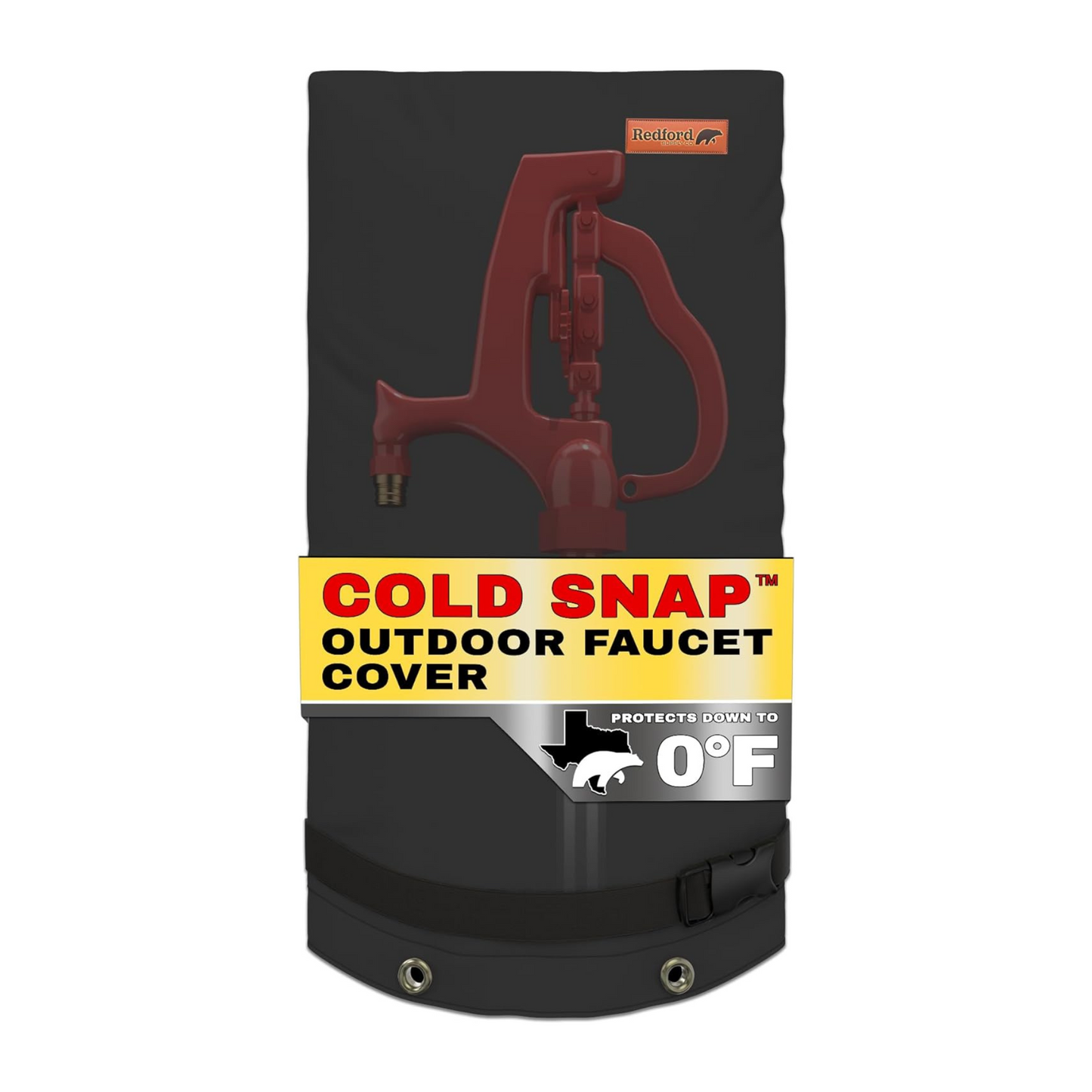 Redford Supply Co. Cold Snap (0°F) Double Wall Long Faucet Covers for Winter Insulated - Spigot Covers Winter Insulated, Water Faucet Covers for Outside, Faucet Cover Socks (14"W x 27"H, Black)