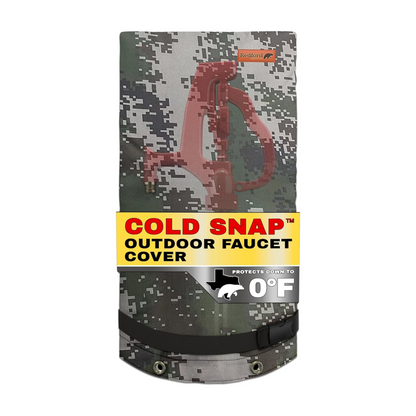 Redford Supply Co. Cold Snap (0°F) Double Wall Long Faucet Covers for Winter Insulated - Spigot Covers Winter Insulated, Water Faucet Covers for Outside, Faucet Cover Socks (14"W x 27"H, Camo)