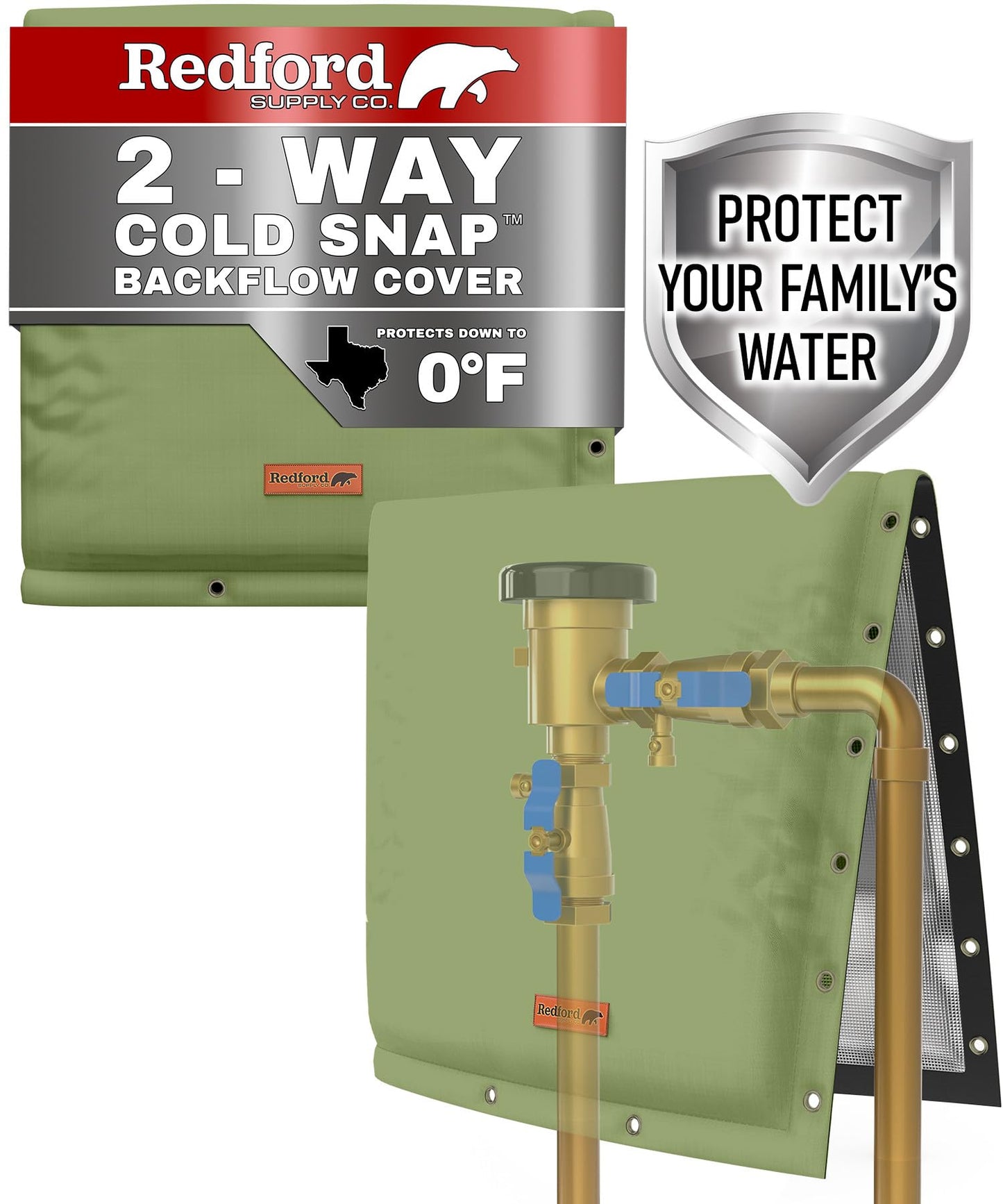 2-Way Backflow Preventer Cover (Green)