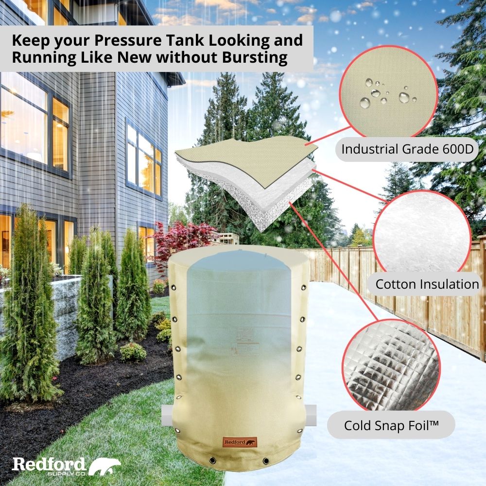 Customizable Cold Snap Wellhead Cover™ Prevents Costly Repairs Due to Freezing Weather - Easily Slips On and Off for Fast Concealment (Beige)
