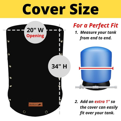 Customizable Cold Snap Wellhead Cover™ Prevents Costly Repairs Due to Freezing Weather - Easily Slips On and Off for Fast Concealment (Black)